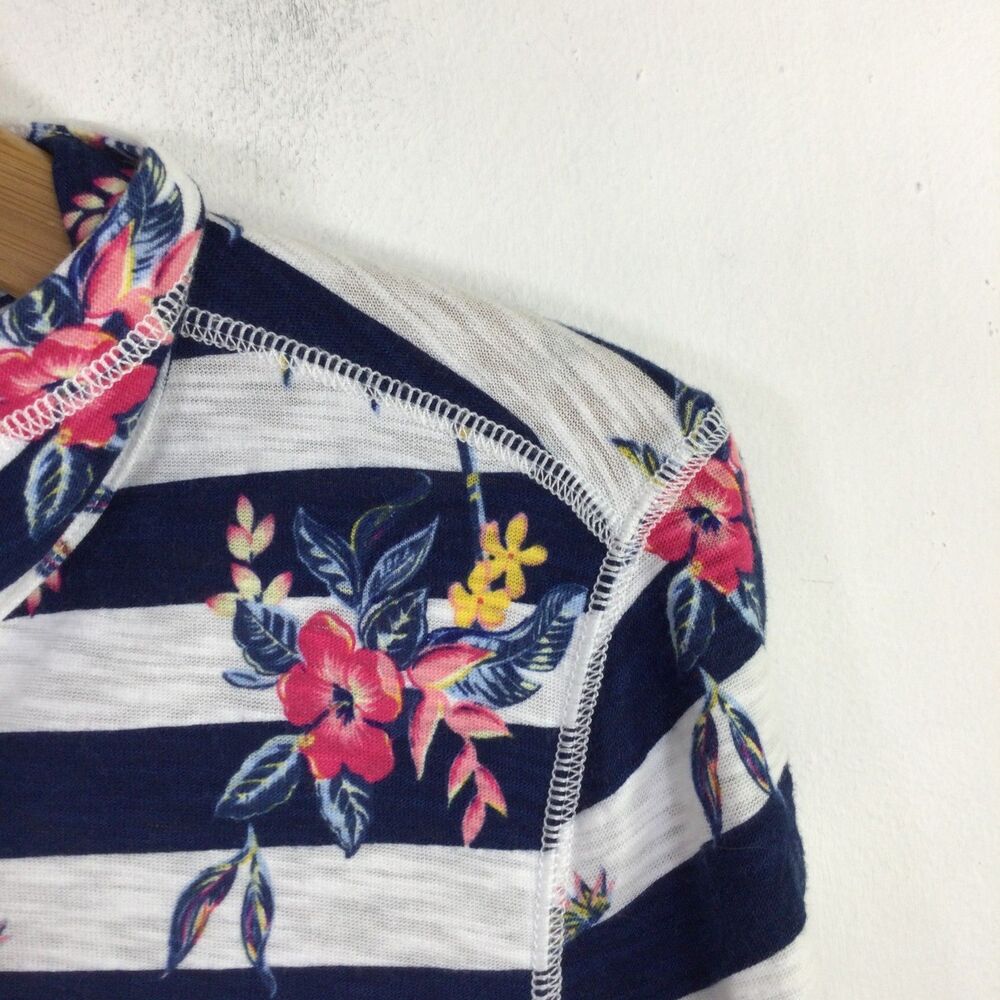 Tommy Bahama Womens Lanai and Order Floral Stripe Sweatshirt White Blue Size S - Picture 8 of 12